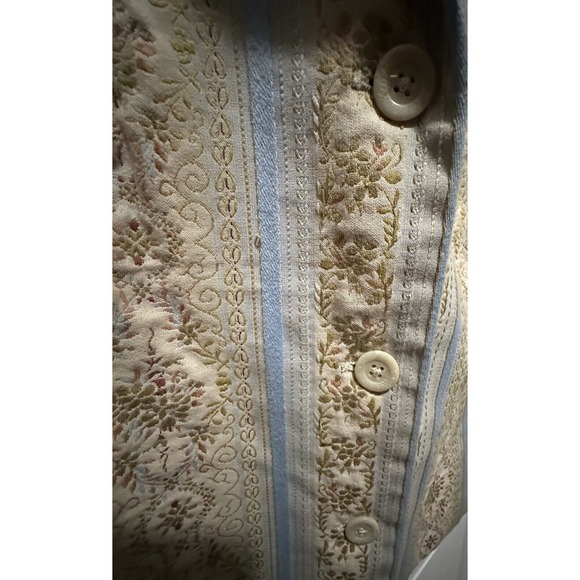 Peck & Peck Women's Blue Stripe Floral Embroidered Tapestry‎ Blazer Size 6 Lined - Picture 4 of 11